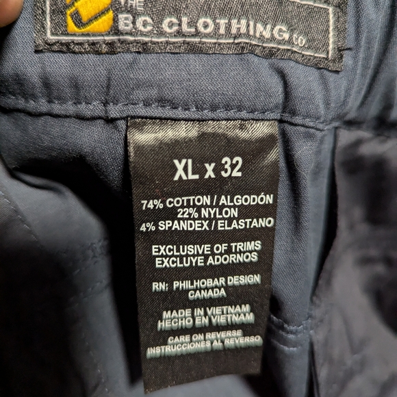 BC Clothing Men's Convertible Navy Blue Pant Size XLX32 Cargo Belted. - Picture 10 of 12
